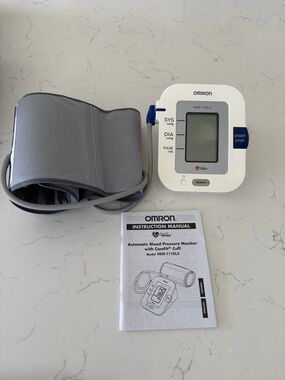 OMRON White Blood Pressure Monitor with Gray Cuff